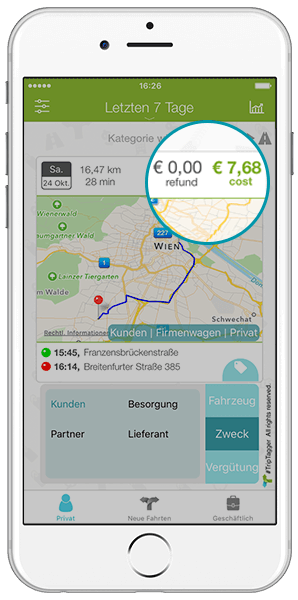 TripTagger cents per mile Screenshot